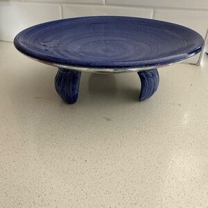Blue Ceramic Stand 7 inches diameter